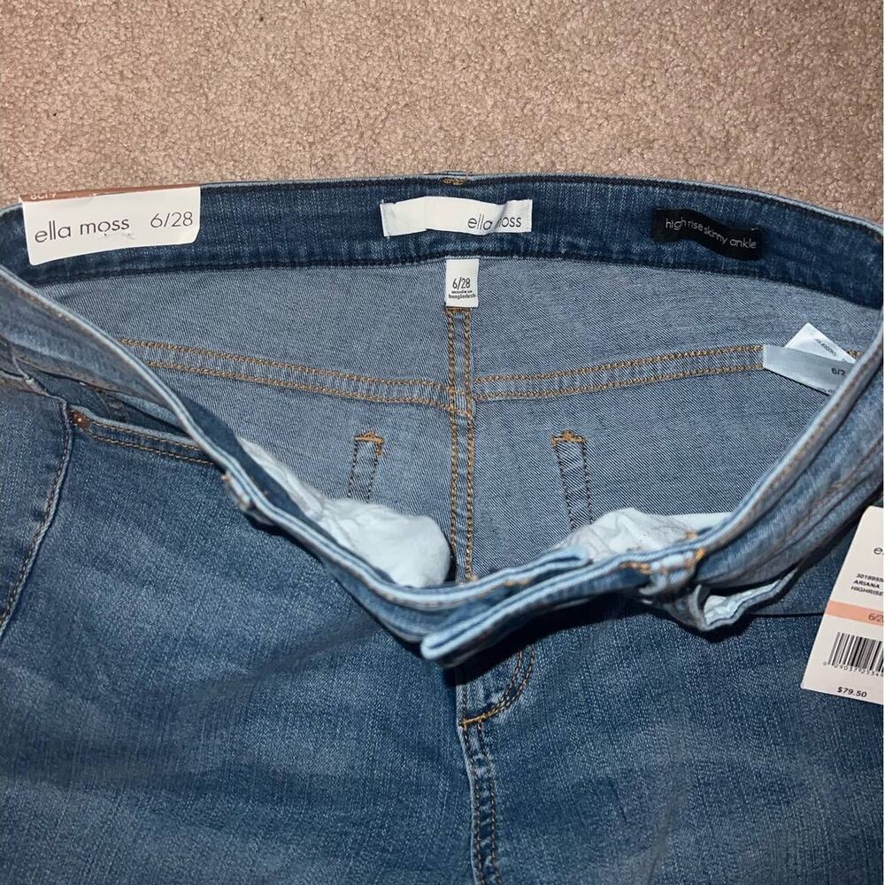 New Ella Moss Ariana High Rise Skinny Ankle Raw Hem Jeans size 6/28 - Picture 2 of 7